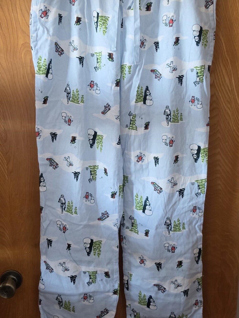 Old Navy X Star Wars Light Blue Stormtrooper Snowmen Christmas Pajama Bottoms